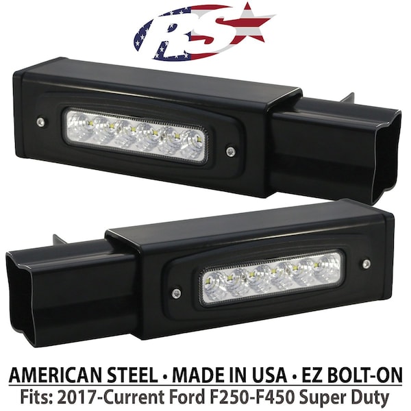 Race Sport Lighting 2017-2023 Ford F250-F450 Chrome Series Bolt On Hitch Bar Reverse Light Kit, 2PK FHDHB17UPSL - main